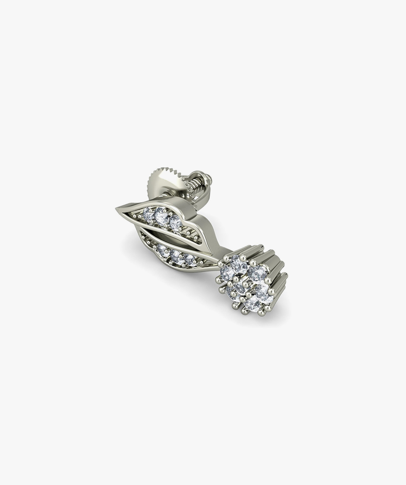 Bluestone White Gold and Diamond Stud Earrings - Image 2